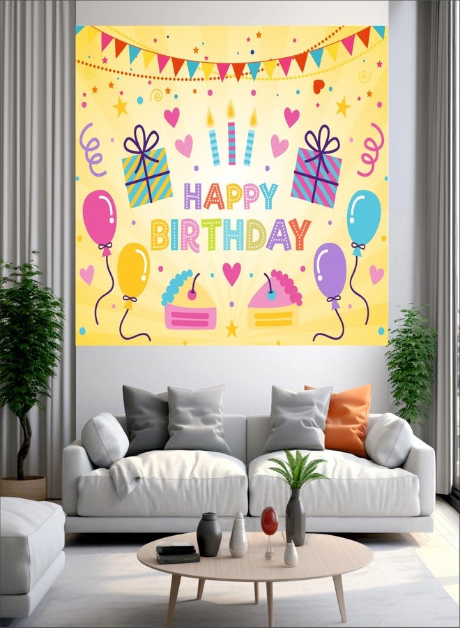 Party Baazaar Happy Birthday Backdrop 5x4 Ft | Backdrops for Decoration | Birthday Decoration Backdrop | Banner for Kids Theme Party - Image 2